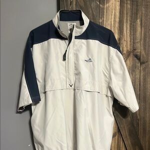 Callaway Blue and White Windbreaker Jacket Lightweight